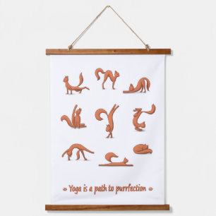 Tapisserie Suspendue Yoga de chat