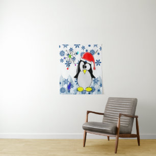 Tapisserien Weihnachtspenguin Wandteppich