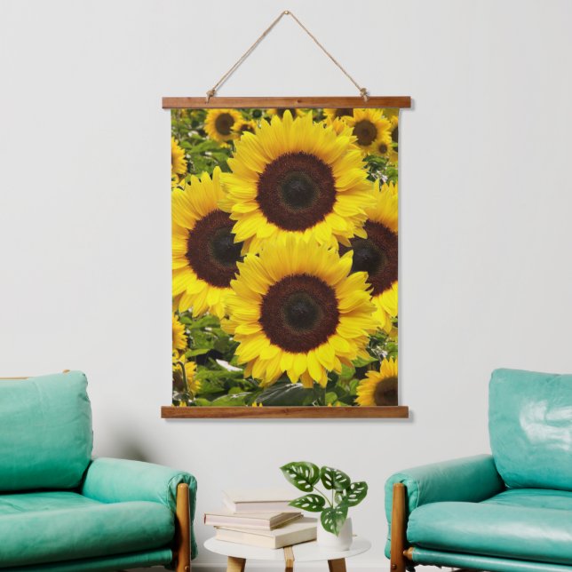 Tapisseries coupées en bois Joyeux tournesols (Salon)