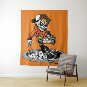 Tapisseries de couleurs personnalisées Zombie Skat