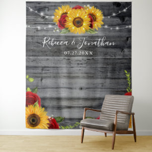 Tapisseries de fond de mariage en bois de tourneso