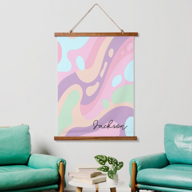Tapisseries Recouvertes De Bois Joyeux Pastel Colo (Salon)