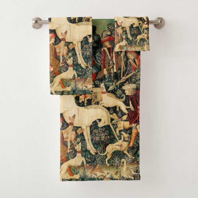 Tapisseries Unicorn Classique médiéval défend la c (En situation)