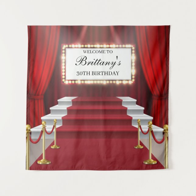 Tapiz-Banner "Red Carpet Birthday Backbanner" anze Wandteppich (Vorderseite)