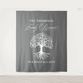 Tapiz Family reunion tree backdrop banner Wandteppich