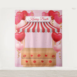 Tapiz Kissing Booth Valentine Day Love Backdrop Wandteppich