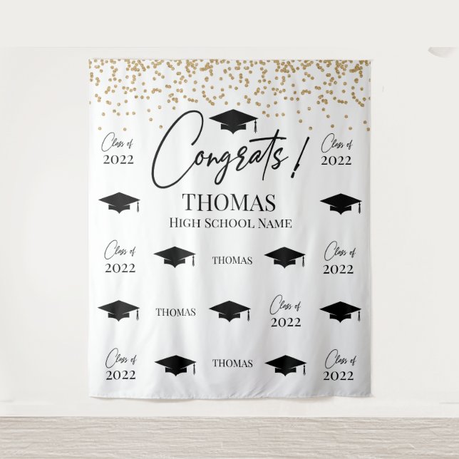 Tapiz Step and repeat Graduation Backdrop banner  Wandteppich (Vorderseite)