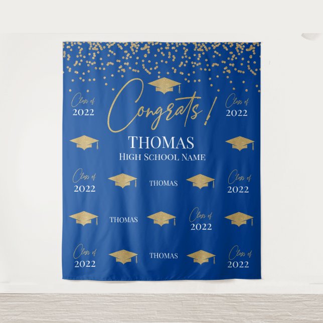 Tapiz Step and repeat Graduation Backdrop banner Wandteppich (Vorderseite)