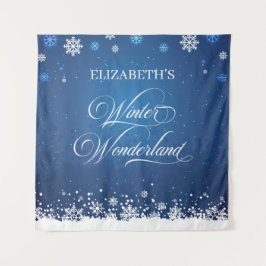 Tapiz Winter Wonderland backdrop banner photobooth Wandteppich