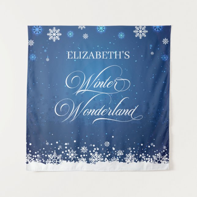 Tapiz Winter Wonderland backdrop banner photobooth Wandteppich (Vorderseite)