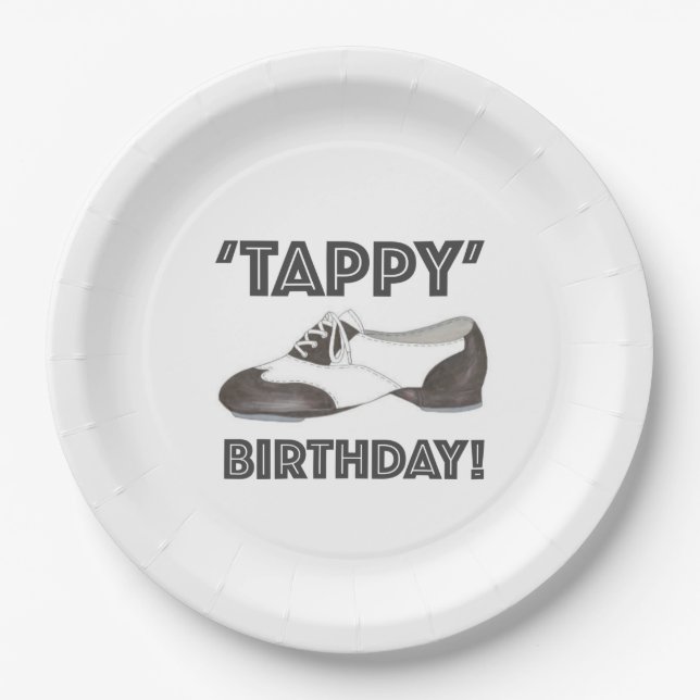 Tappy Happy Birthday Bday Stich Dance Tapdance Sho Pappteller (Vorderseite)