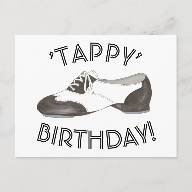 Tappy Happy Birthday Dance Teacher Stich Shoe Danc Postkarte (Vorderseite)