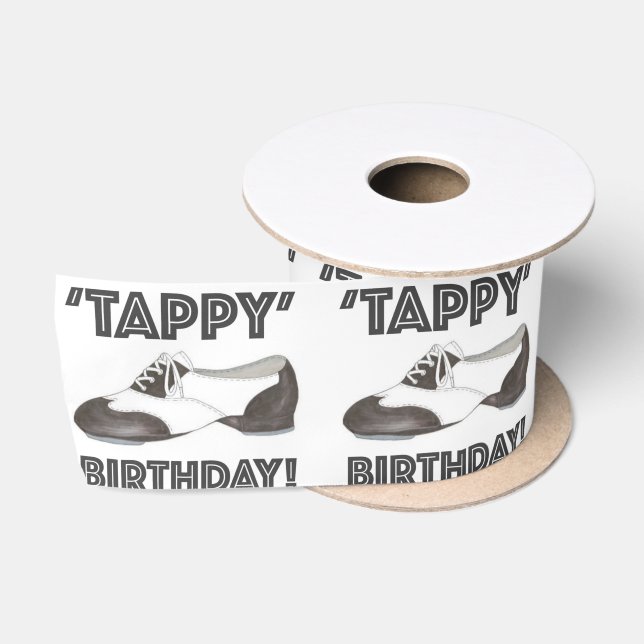 Tappy Happy Birthday Dance Teacher Stich Shoe Danc Satinband (Spule)