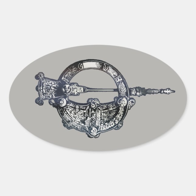 Tara Brooch, Irland, irisches Erbe Ovaler Aufkleber (Vorderseite)