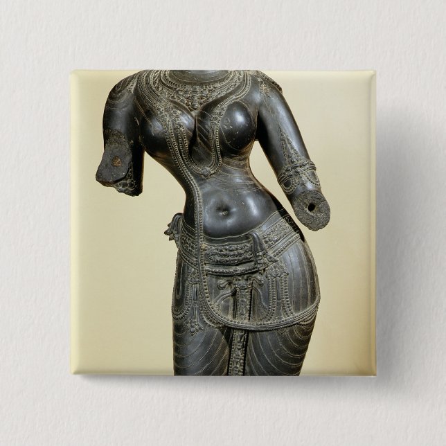 Tara, Nalanda, Bihar, Pala Dynastie (Stein) Button (Vorderseite)