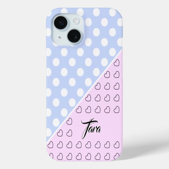 Tara - Namensvorlage - hellblau und pastellrosa Case-Mate iPhone Hülle (Rückseite)