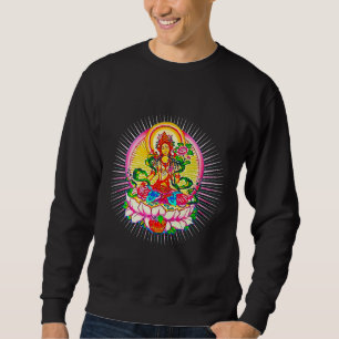 Tara Tibet Buddhismus Lotus Meditation Yoga Om Fit Sweatshirt