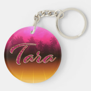 Tara Vorname Name golden pink Schlüsselanhänger