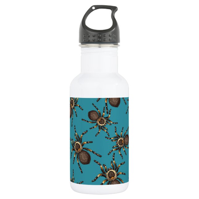 Tarantula auf blau edelstahlflasche (Vorderseite)