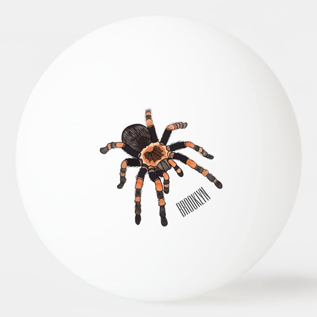 Tarantula-Cartoon Tischtennisball (Vorderseite)