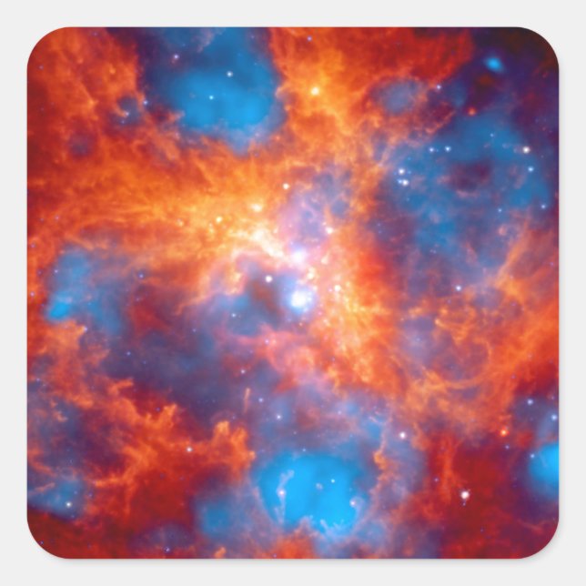 Tarantula Nebula Foto Quadratischer Aufkleber (Vorderseite)