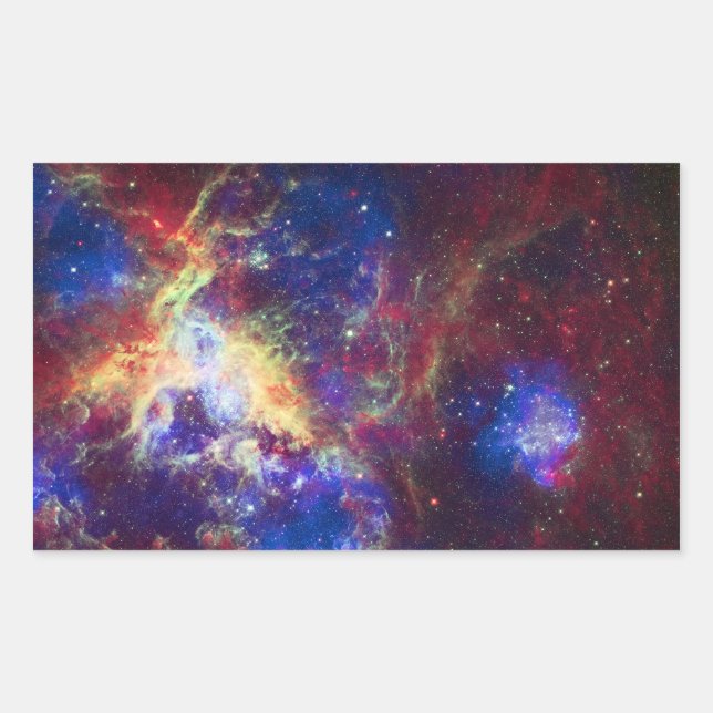 Tarantula Nebula Star Forming Gas Cloud Skulptur Rechteckiger Aufkleber (Vorderseite)