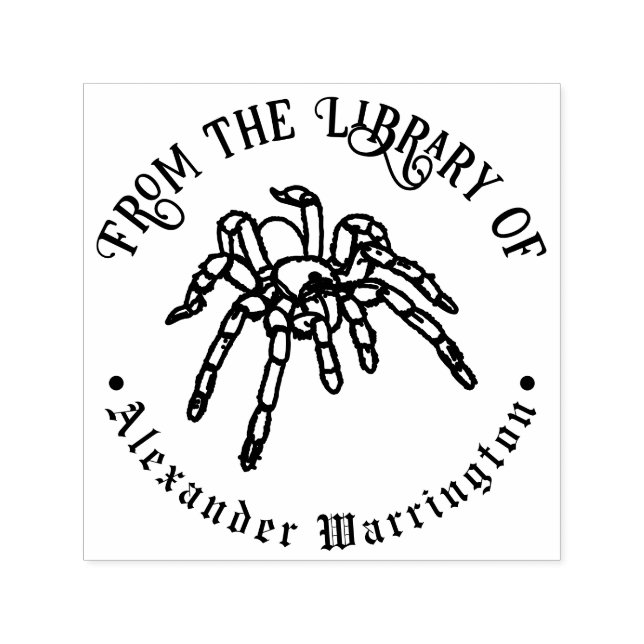 Tarantula-Spinne #2 Goth-Bibliotheksbuch Name Permastempel (Design)
