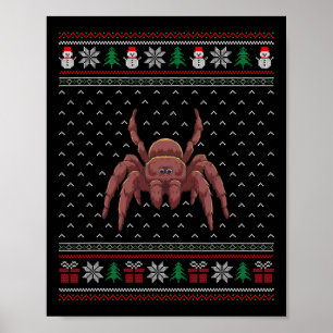 Tarantula Tragen Weihnachtsmannmütze Ugly Xmas Tar Poster