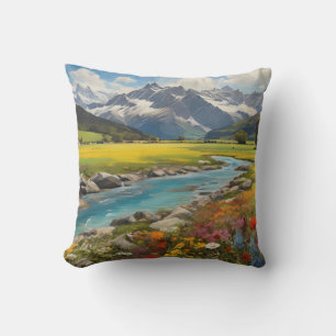 Tarasp mit bunten Wildblumen und Wiesen Kissen