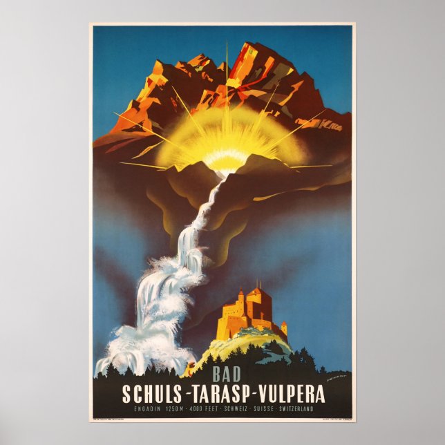 Tarasp, Suisse, Affiche de voyage (Devant)