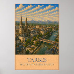 Tarbes, Frankreich – Vintage-Reiseposter Poster