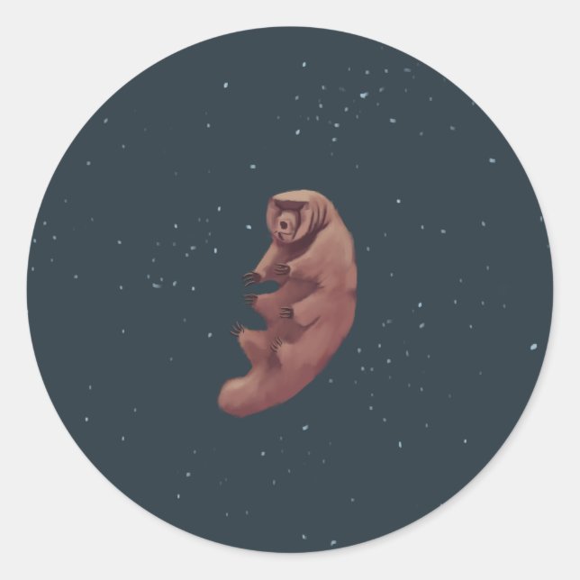 Tardigrade im Weltraum Runder Aufkleber (Vorderseite)
