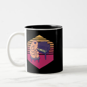 Tardigrade Playing Piano Vintag Zweifarbige Tasse