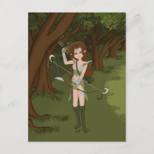 Taren l'Archer Warrior Elf Girl Carte postale