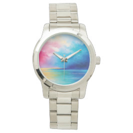 "Tarfarran" Pink und Blue Landschaft Seascape Armbanduhr