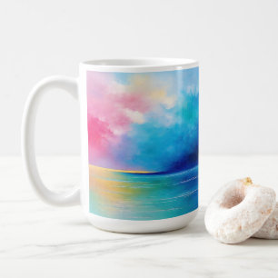 "Tarfarran" Pink und Blue Landschaft Seascape Kaffeetasse