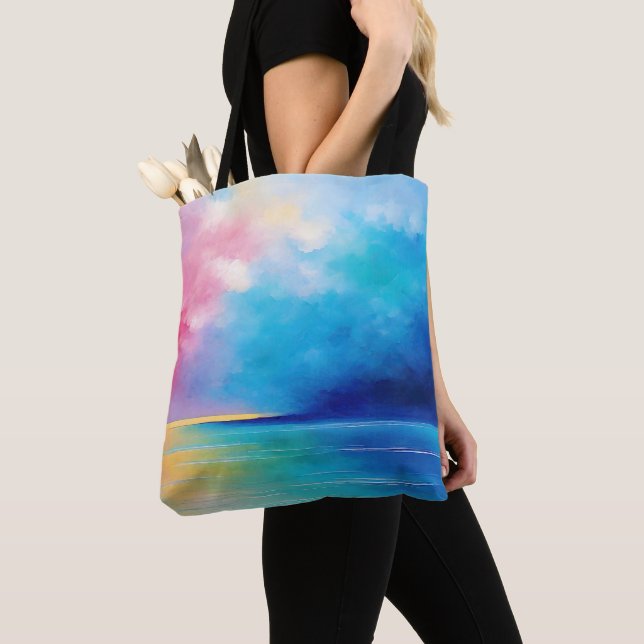 "Tarfarran" Pink und Blue Landschaft Seascape Tasche (Von Nahem)