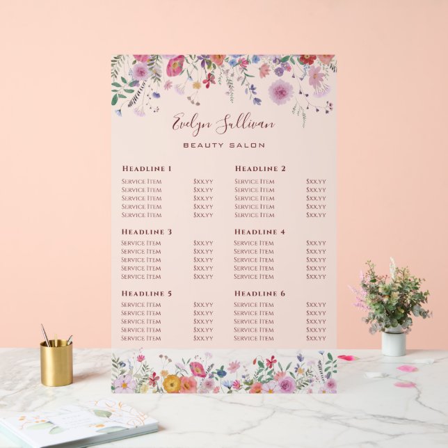 Tarif Fleur sauvage frais (Mariage)