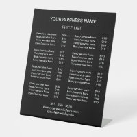 Tarif moderne Panneau Pedestal noir blanc