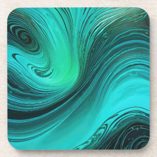 "Tarifa" Blue Wirbel Waves Getränkeuntersetzer