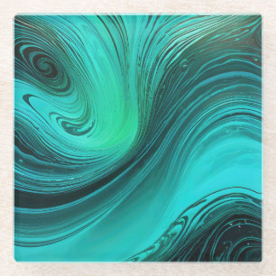 "Tarifa" Blue Wirbel Waves Glasuntersetzer