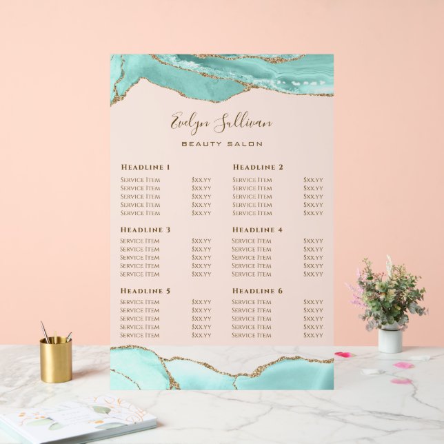 Tarifs d'aération Aquamarine (Mariage)