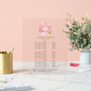 Tarifs et services de rose rose blush aquarelle ch