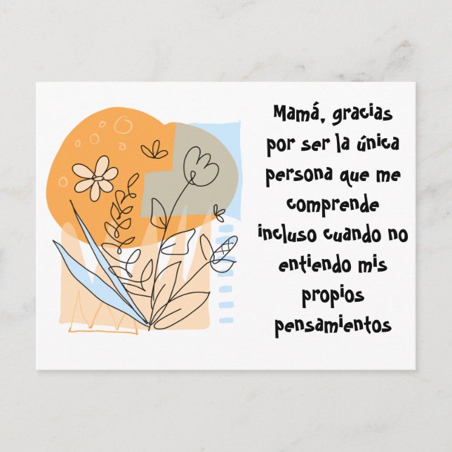 Tarjeta agradecimiento de comprension postkarte (Vorderseite)