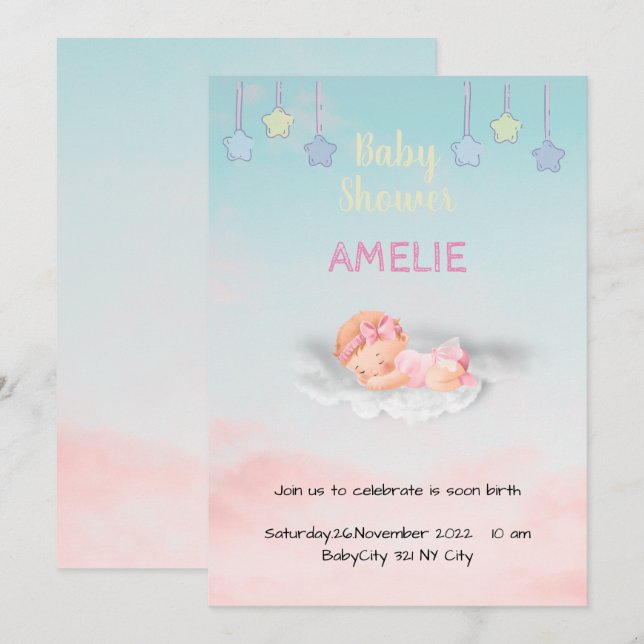 Tarjeta De Agradecimiento Baby Shower Dankeskarte (Vorne/Hinten)