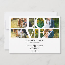 Tarjeta De Agradecimiento Love Quote White Trendy  Dankeskarte