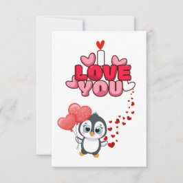 Tarjeta de amor pinguins love karte