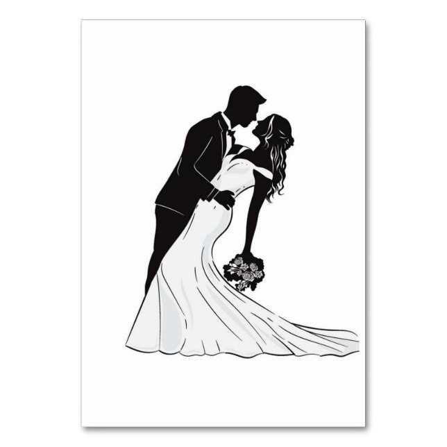 Tarjeta de asiento wedding kiss tischnummer (Vorderseite)