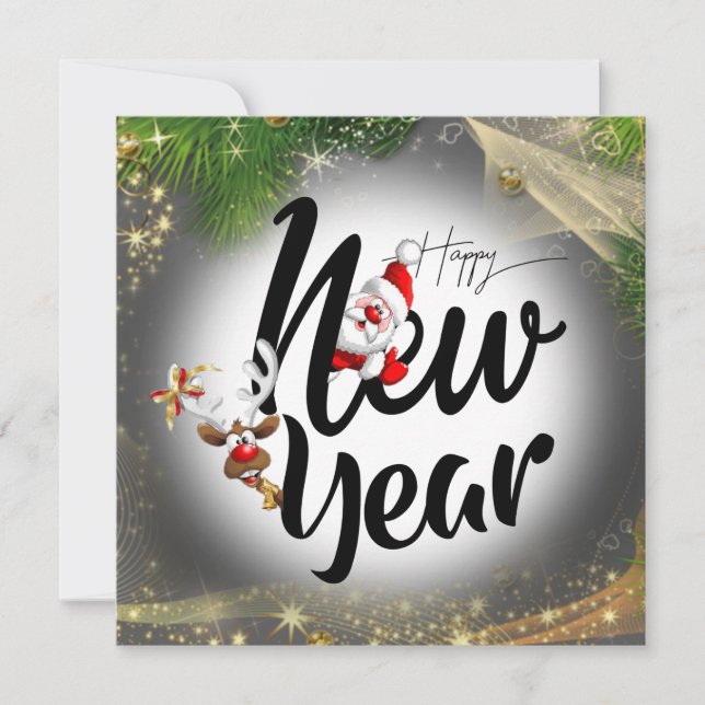 Tarjeta de felicitación plana para año nuevo karte (Vorderseite)