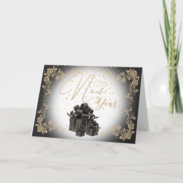 Tarjeta de felicitación plegada con feliz año karte (Vorderseite)